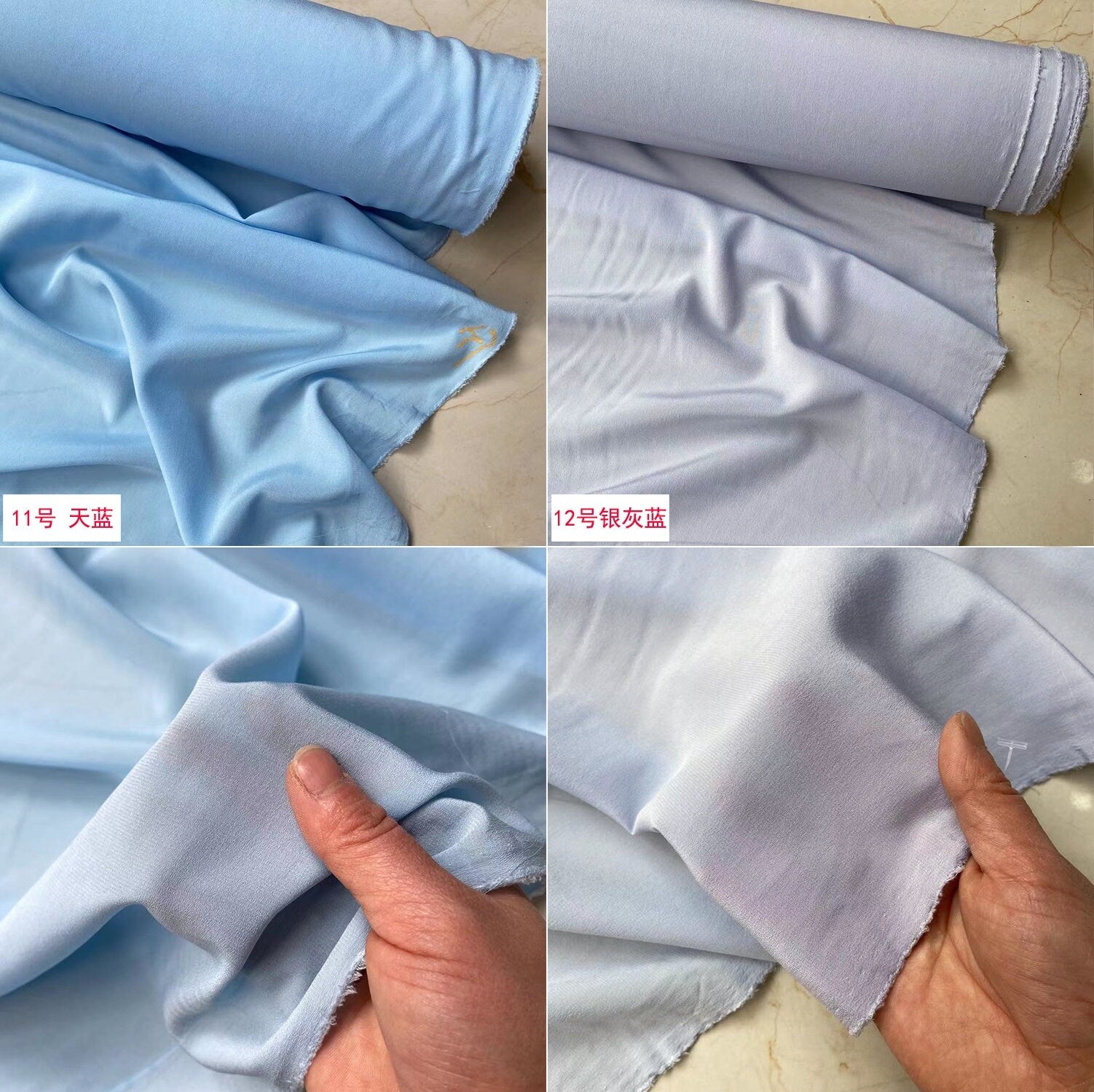 16 Momme 20 Colors Solid Stretch Silk Crepe de Chine Fabric - 108cm wide by the Yard