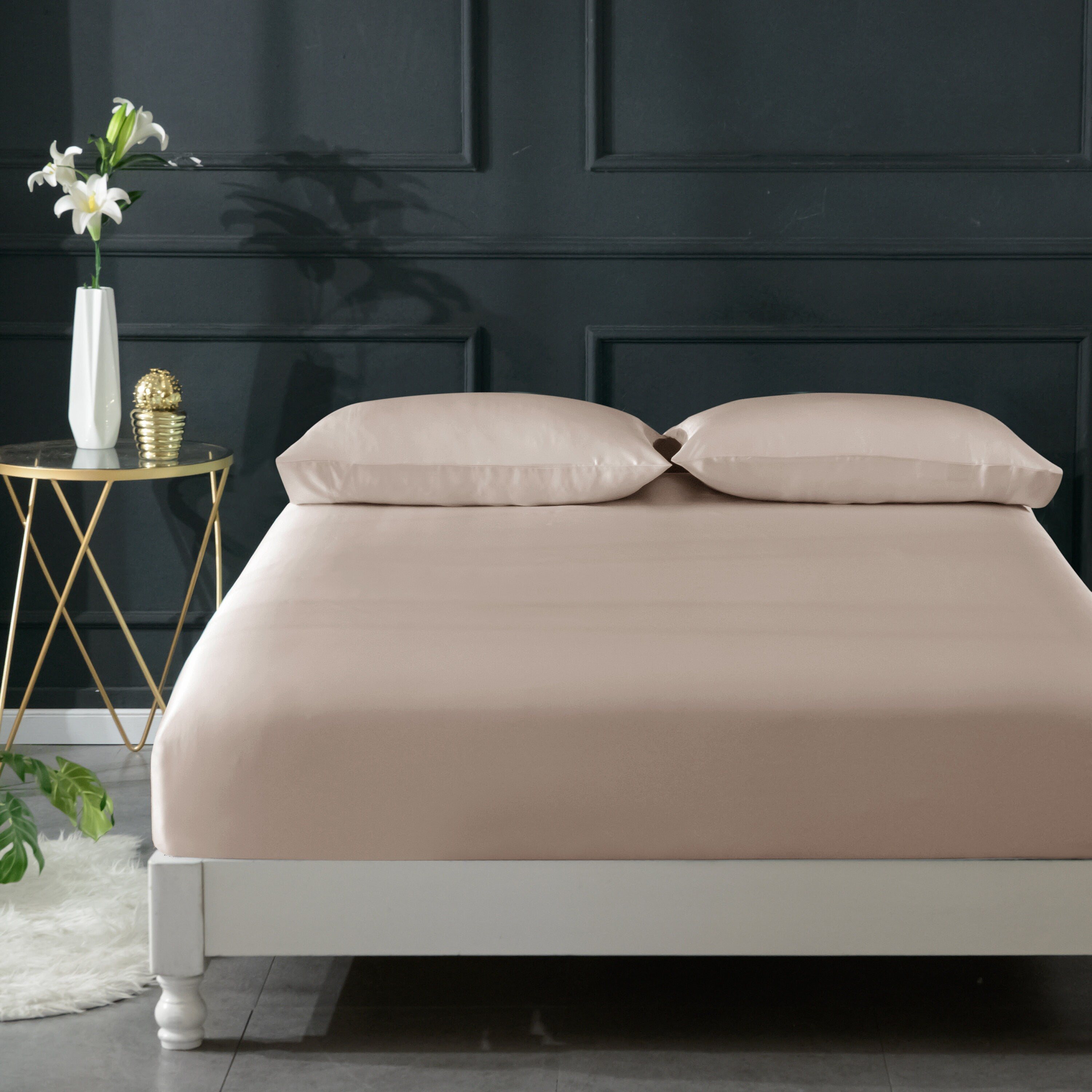 Genunie Silk fitted sheet Handmade in 30 momme pure silk/100% mulberry silk