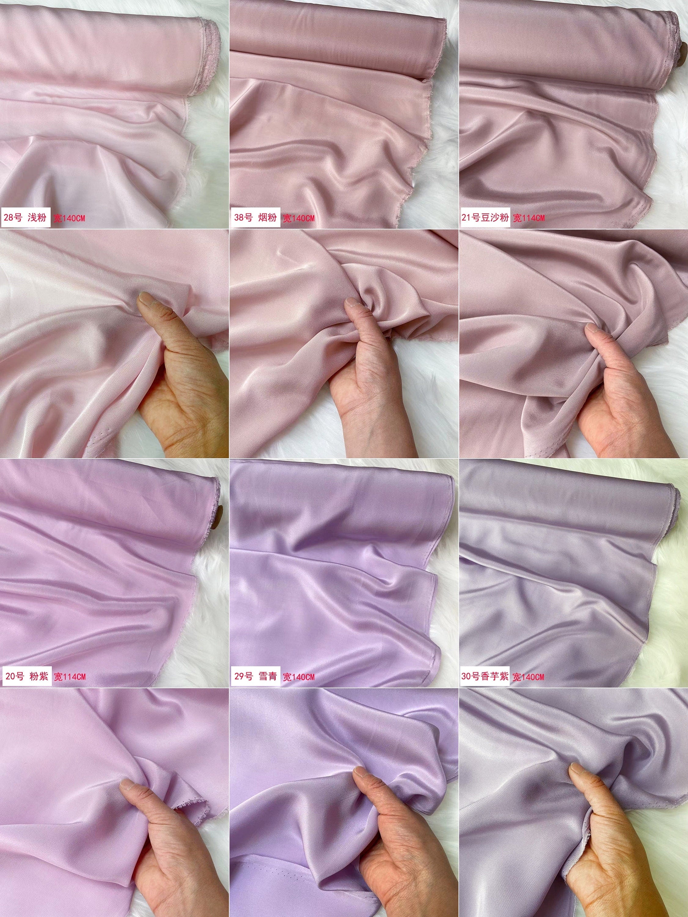 42 Colors Solid 16 Momme Silk Crepe de Chine Fabric - 140cm wide by the Yard