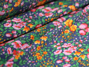 NNFNHA - 16 momme Floral Print Silk Crepe de Chine Fabric - 114cm wide by the Yard