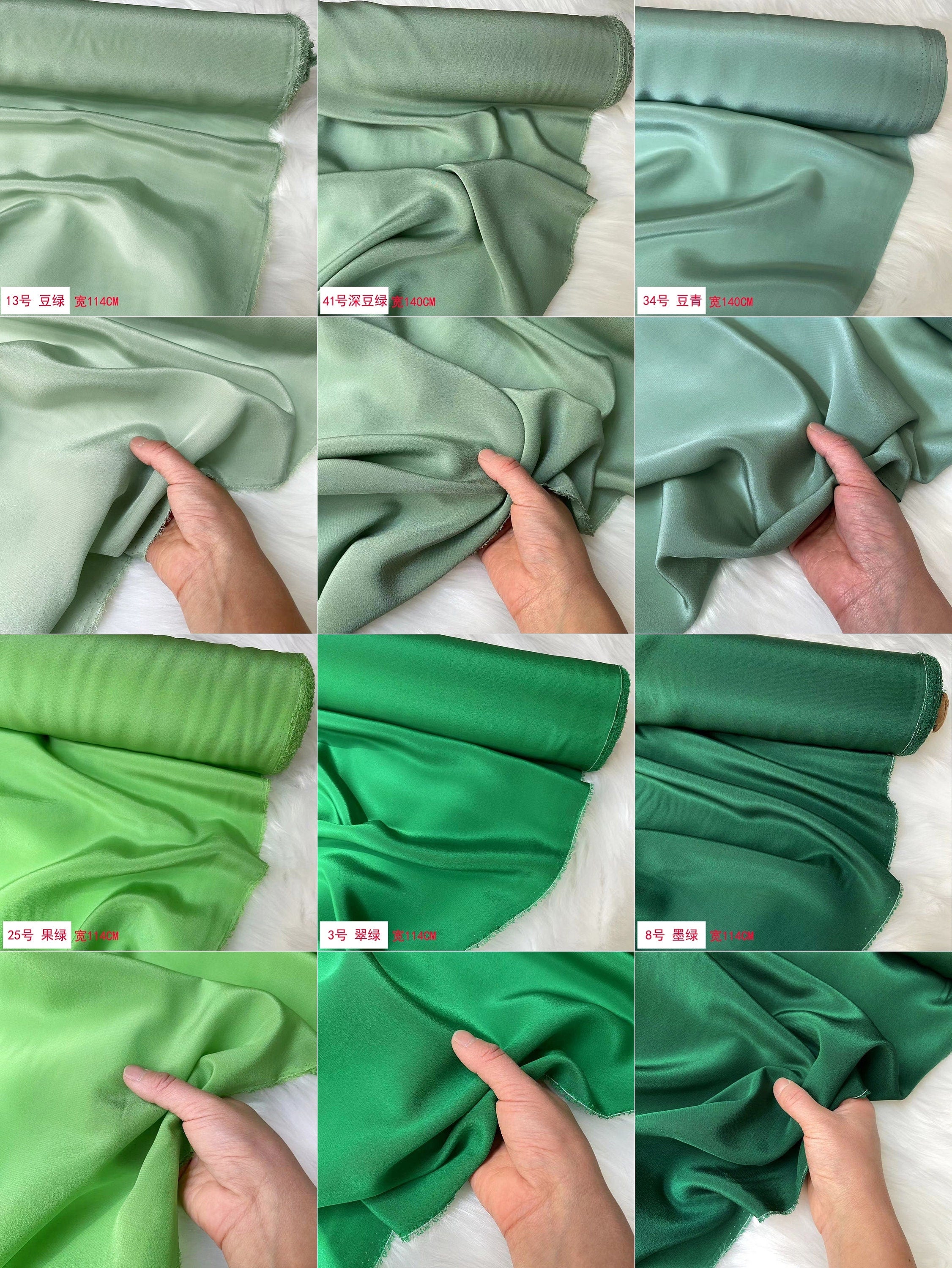 42 Colors Solid 16 Momme Silk Crepe de Chine Fabric - 140cm wide by the Yard
