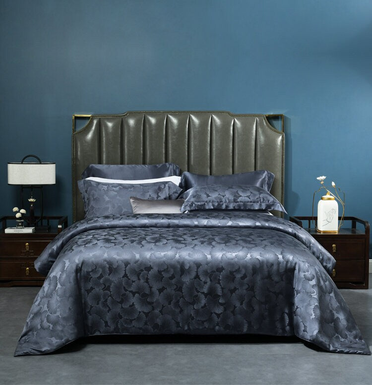 RUSHI - 19 Momme Jacquard Silk Bedding Suite 4pcs