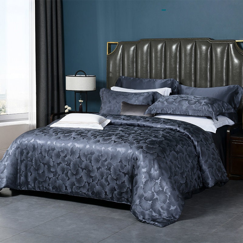 RUSHI - 19 Momme Jacquard Silk Bedding Suite 4pcs