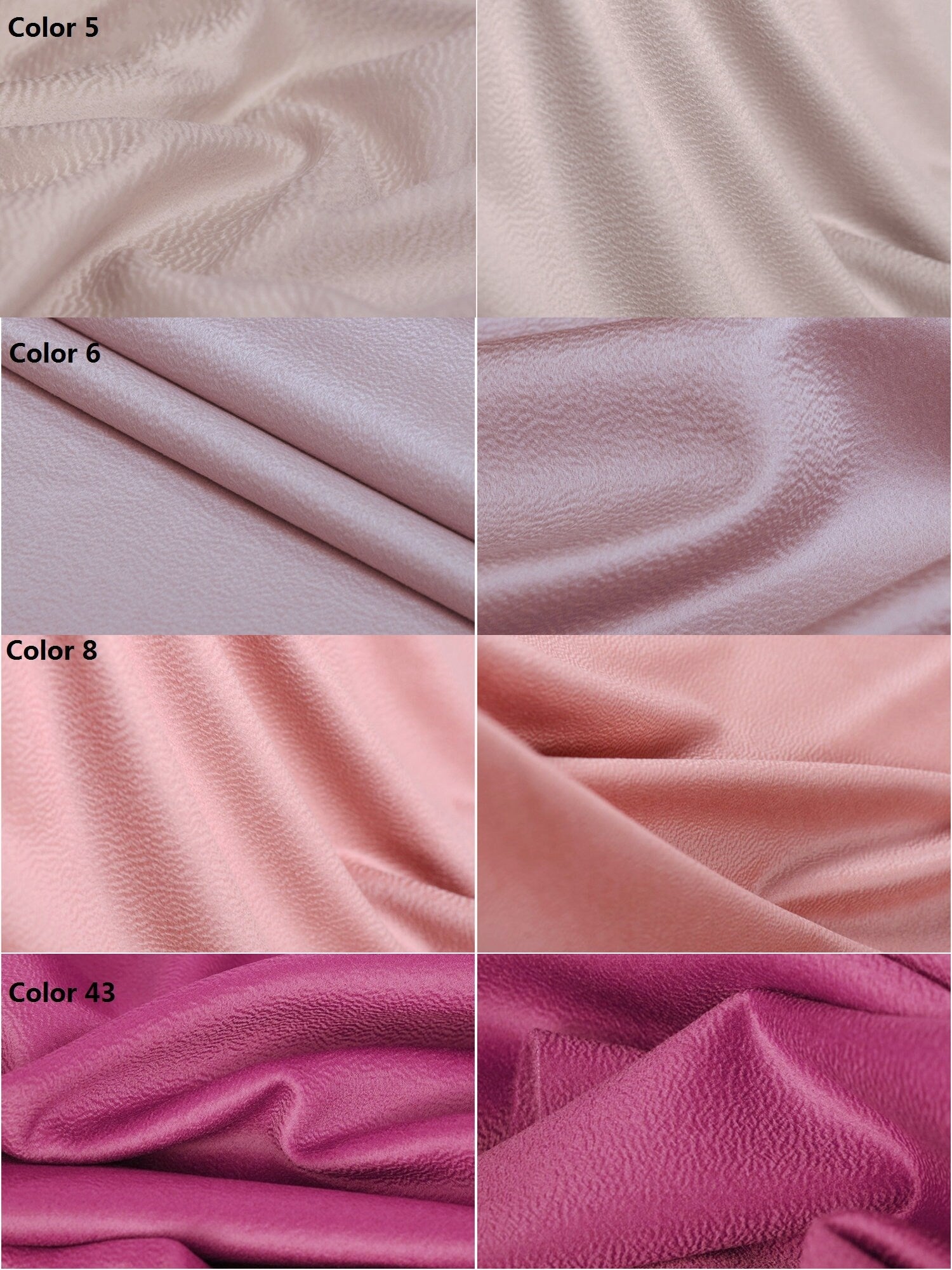 32 Colors Double Faced Water Corrugated Silk Cashmere Wool Fabric - 150cm wide by the Yard