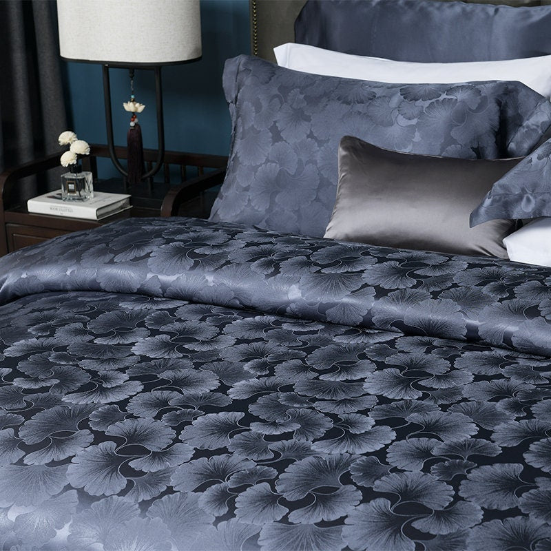RUSHI - 19 Momme Jacquard Silk Bedding Suite 4pcs