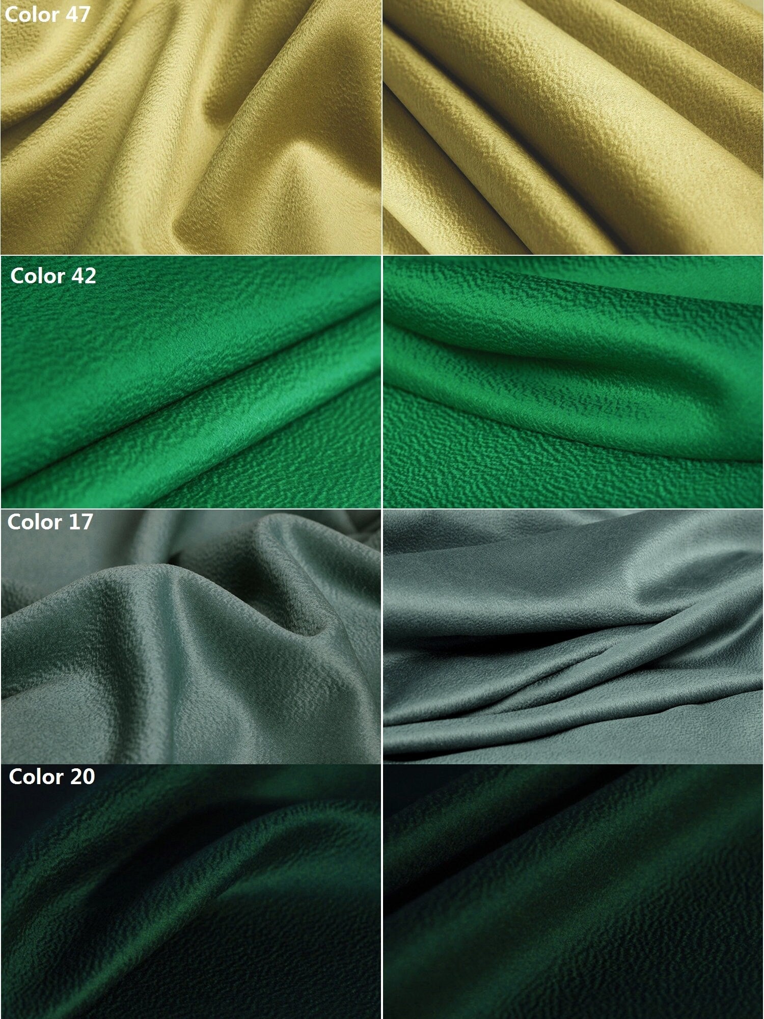 32 Colors Double Faced Water Corrugated Silk Cashmere Wool Fabric - 150cm wide by the Yard
