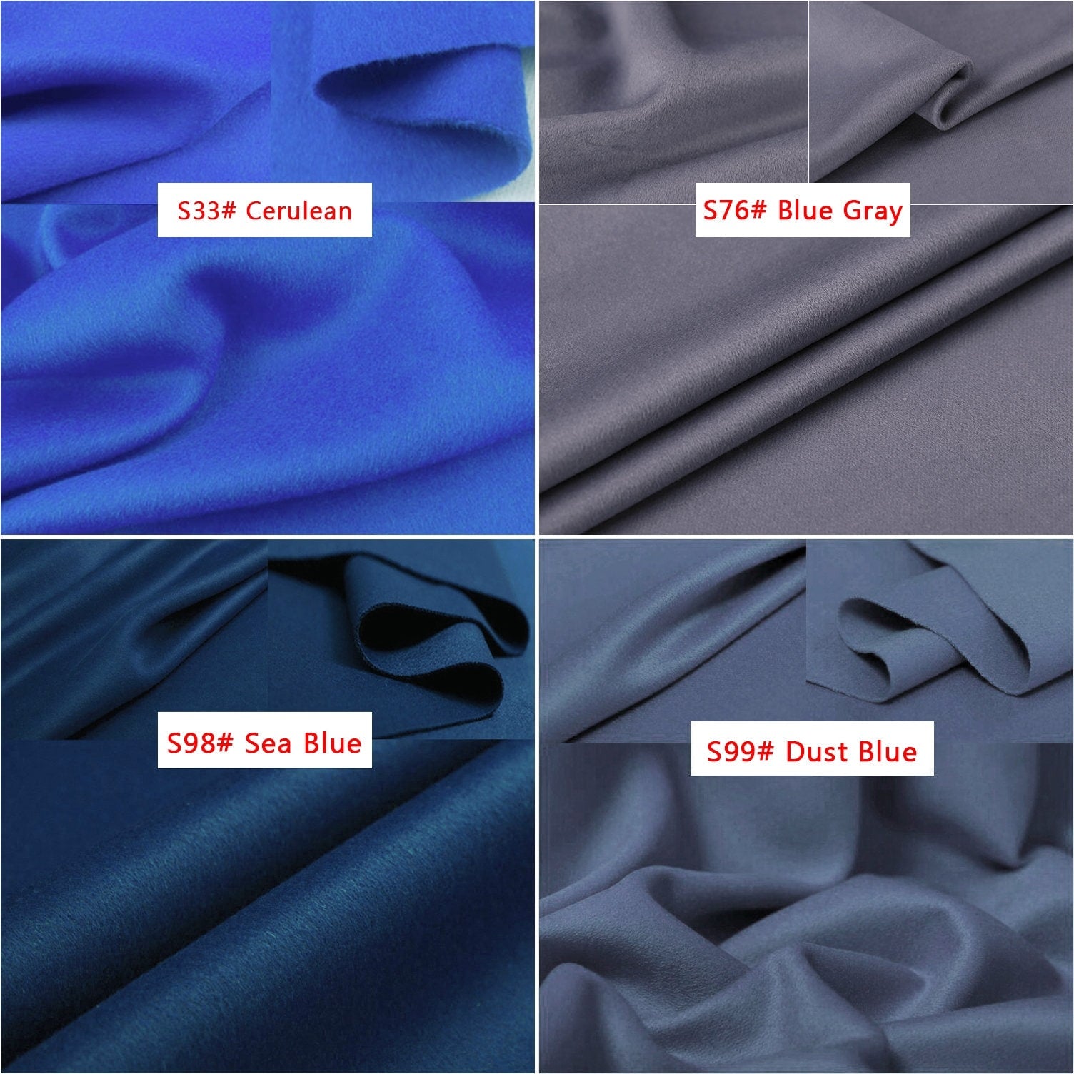 40 Colors - Double Faced Cashmere Wool Fabric - 150cm wide by the Yard