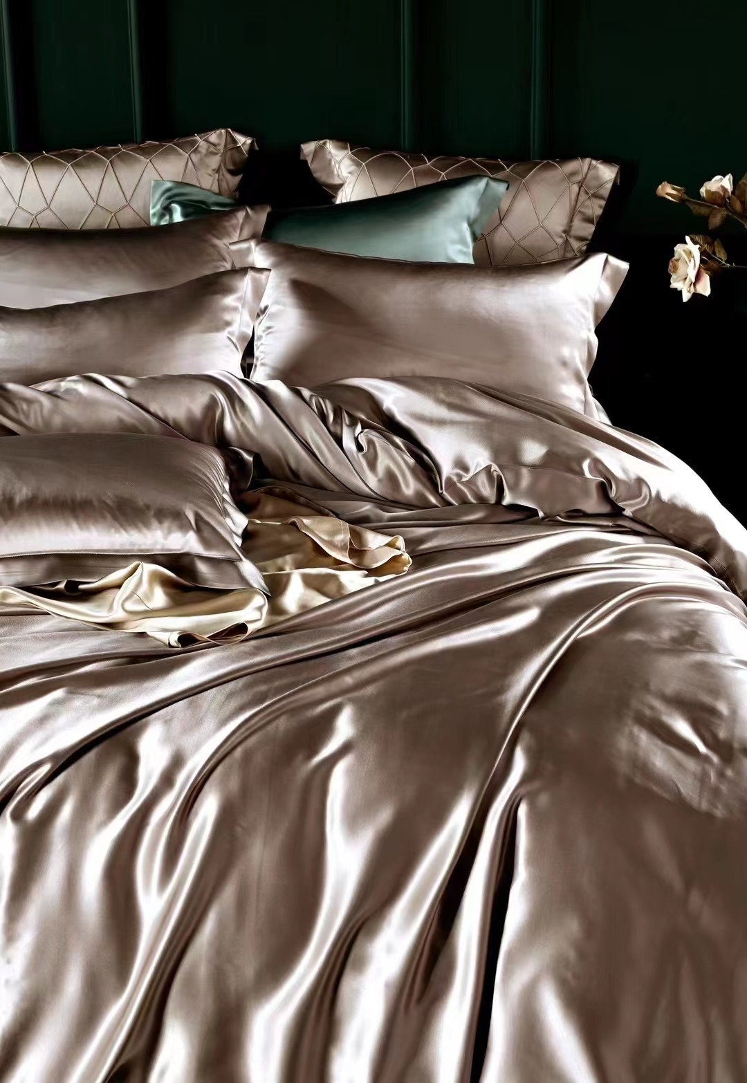 DARK GOLD - 25 Momme 100% Mulberry Silk Duvet Cover