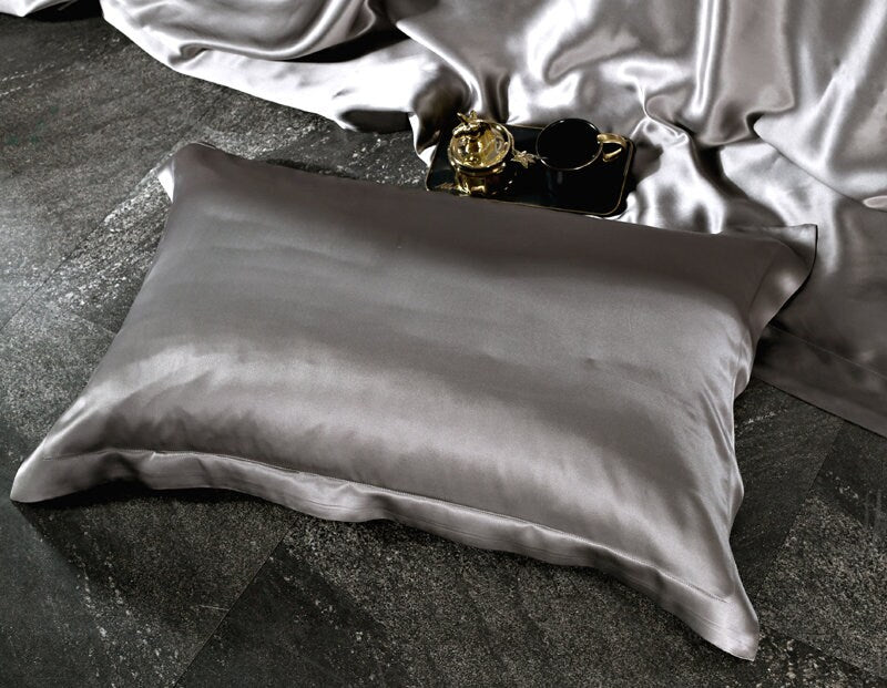 SMOKY GRAY - 25 Momme 100% Mulberry Silk Duvet Cover