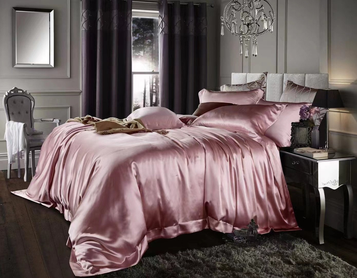 ANNA PINK - 25 Momme 100% Mulberry Silk Duvet Cover