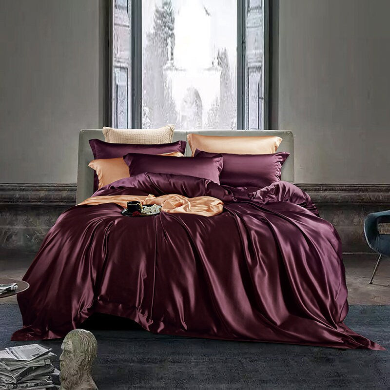 BERRY PURPLE - 25 Momme 100% Mulberry Silk Duvet Cover