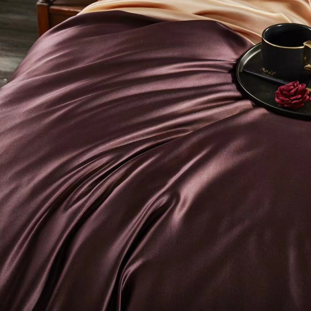 BERRY PURPLE - 25 Momme 100% Mulberry Silk Duvet Cover