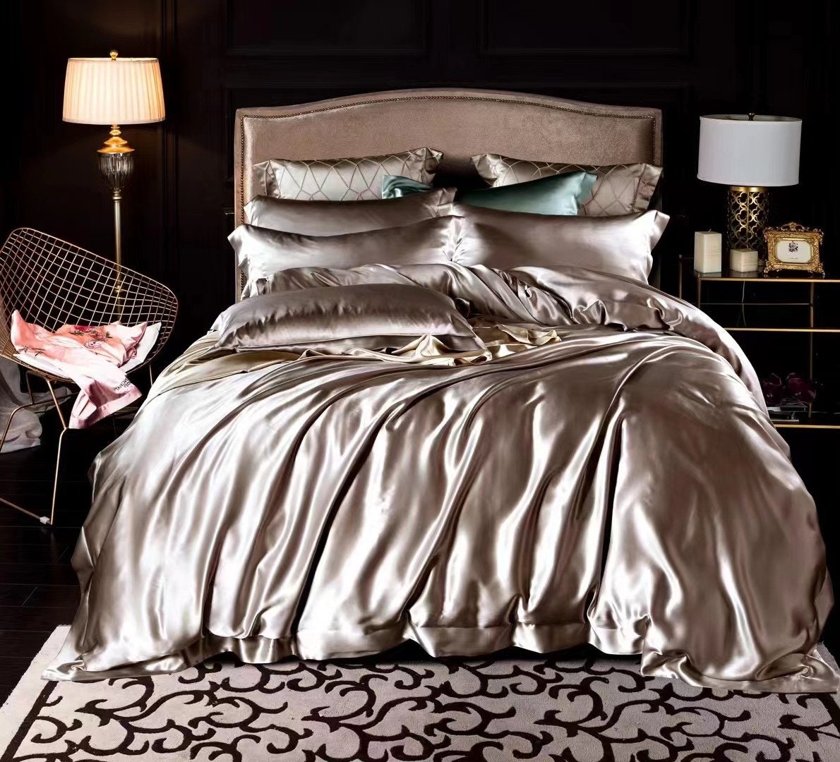 DARK GOLD - 25 Momme 100% Mulberry Silk Duvet Cover