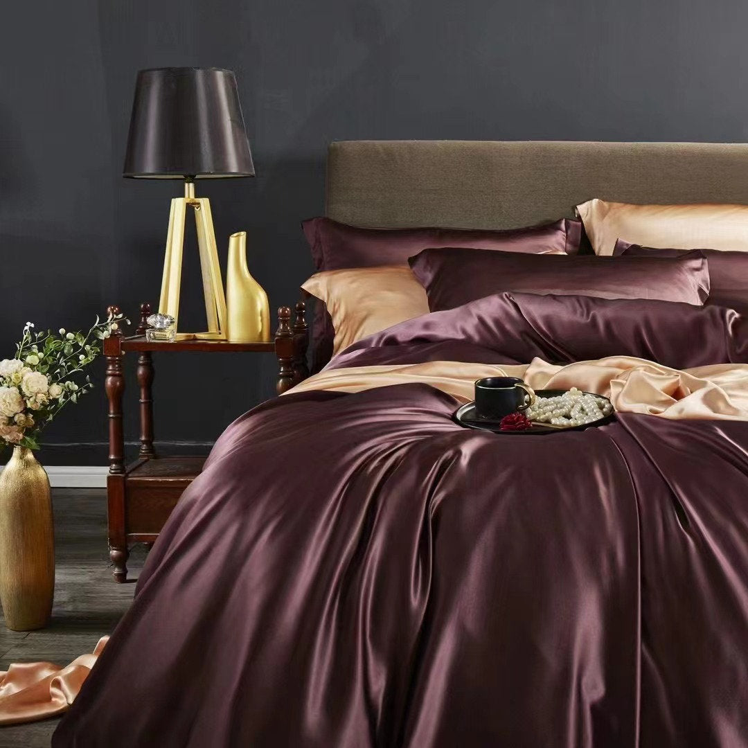 BERRY PURPLE - 25 Momme 100% Mulberry Silk Duvet Cover