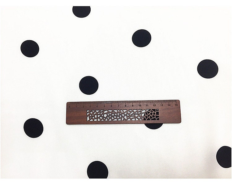 BAIDIDIAN - 14 momme Black Dots Print Stretch Silk Crepe de Chine Fabric - 138cm wide by the Yard