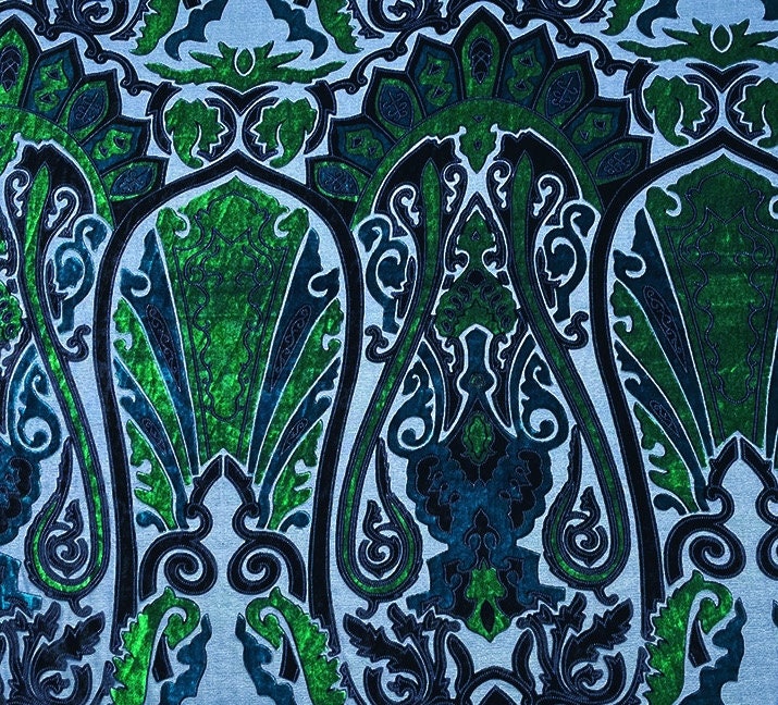 FEITIAN - Brown Burn-out Silk Velvet in Semi Sheer Fabric - 114cm wide by the Yard