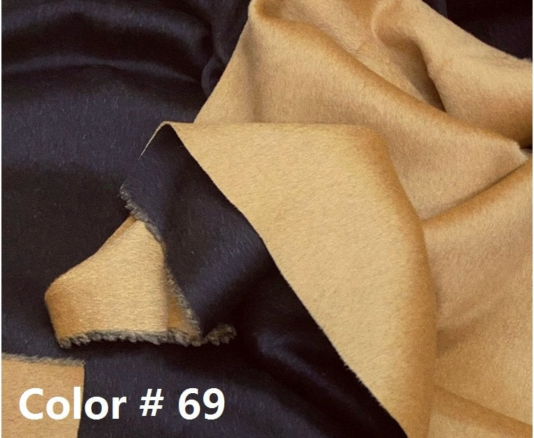 HUISEHEI - Double Sided Double Colors Alpaca Wool Fabric - 150cm wide by the Yard