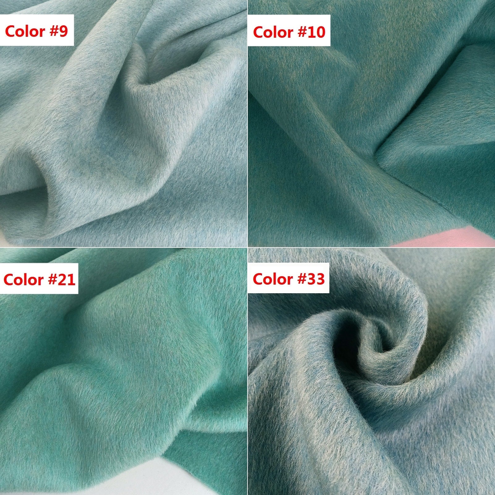 30 Colors - Mixed Colors Double Faced Alpaca Wool Fabric - 150cm wide by the Yard