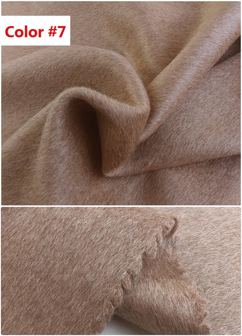 QIANSEXI - Mixed Colors Double Faced Alpaca Wool Fabric - 150cm wide by the Yard