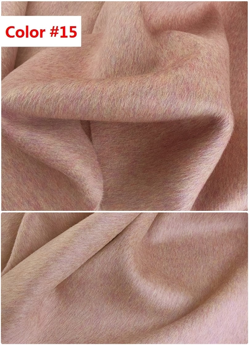 HONGSEXI - Mixed Colors Double Faced Alpaca Wool Fabric - 150cm wide by the Yard