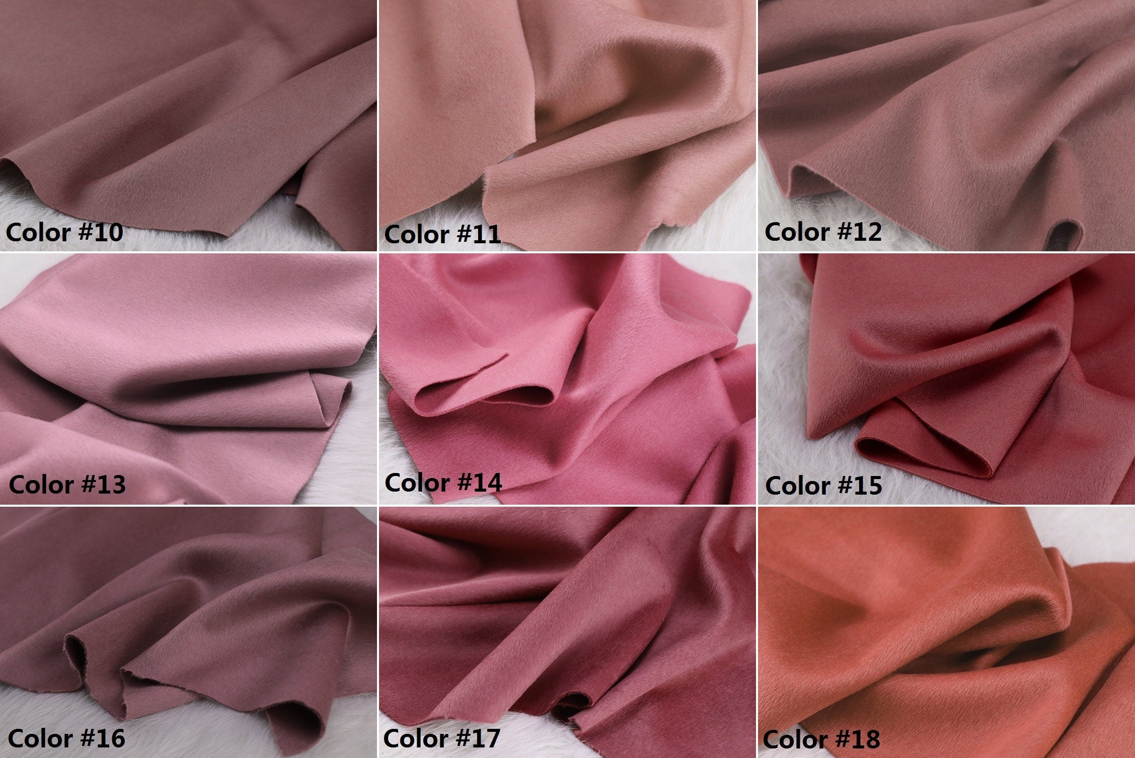 60 Colors - Double Faced Alpaca Wool Fabric - 150cm wide by the Yard