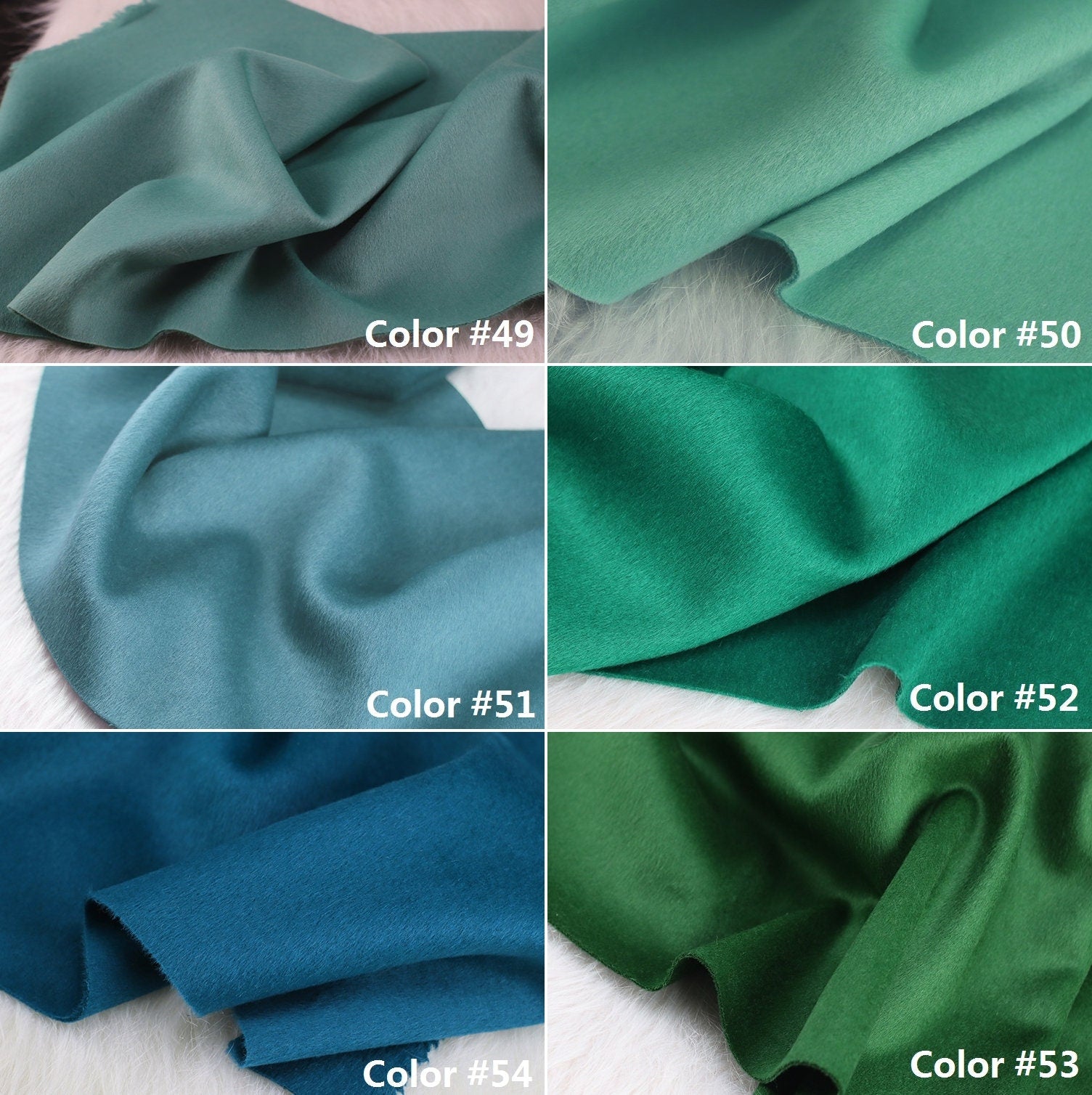 60 Colors - Double Faced Alpaca Wool Fabric - 150cm wide by the Yard