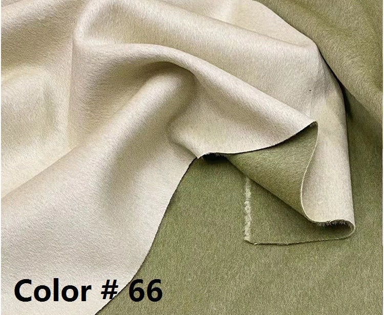 LVKABAI - Double Sided Double Colors Alpaca Wool Fabric - 150cm wide by the Yard