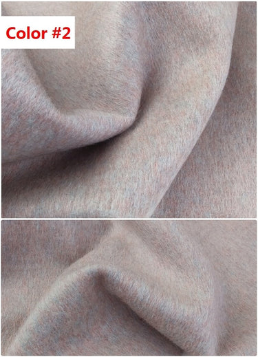 QIANSEXI - Mixed Colors Double Faced Alpaca Wool Fabric - 150cm wide by the Yard